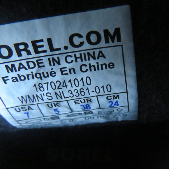 New Sorel Wedge Boots 2 tone Black Shearling 7 38 - Picture 7 of 8